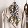 New temperament double-layer scarf streamer strap bag decoration suit scarf small long headband silk scarf women's printing narrow