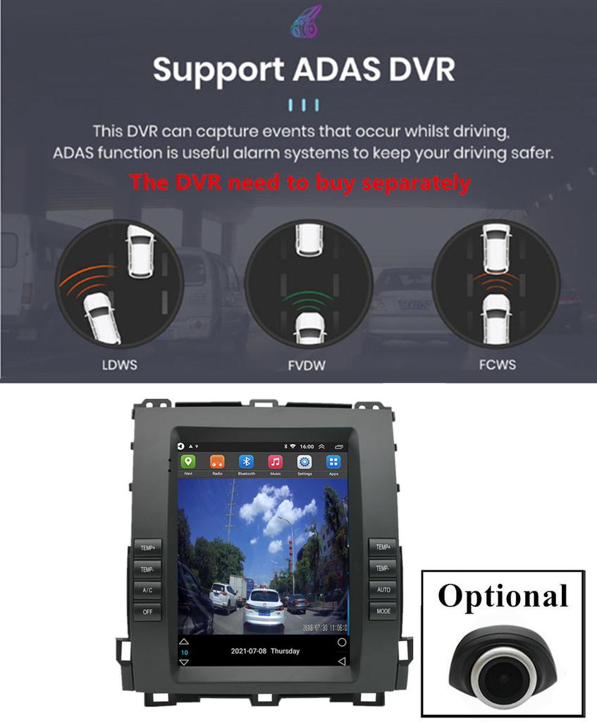 9.7'' Android 11 2+32GB Radio GPS Navi FM For Toyota Land Cruiser Prado 2002-09