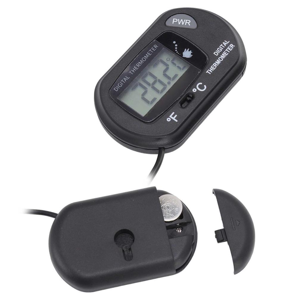 Aquarium Thermometer, Digital LCD Display with Accurate Temperature Monitoring and Strong Suction Cup, Waterproof Submersible Meter for Aquarium Water