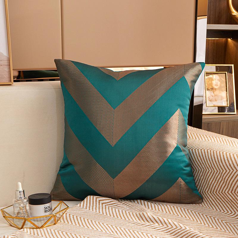 45x45cm Simple Jacquard Square Cushion Cover Polyester Geometric Pattern Throw Pillowcase Decorative Pillows for Sofa Decor Home