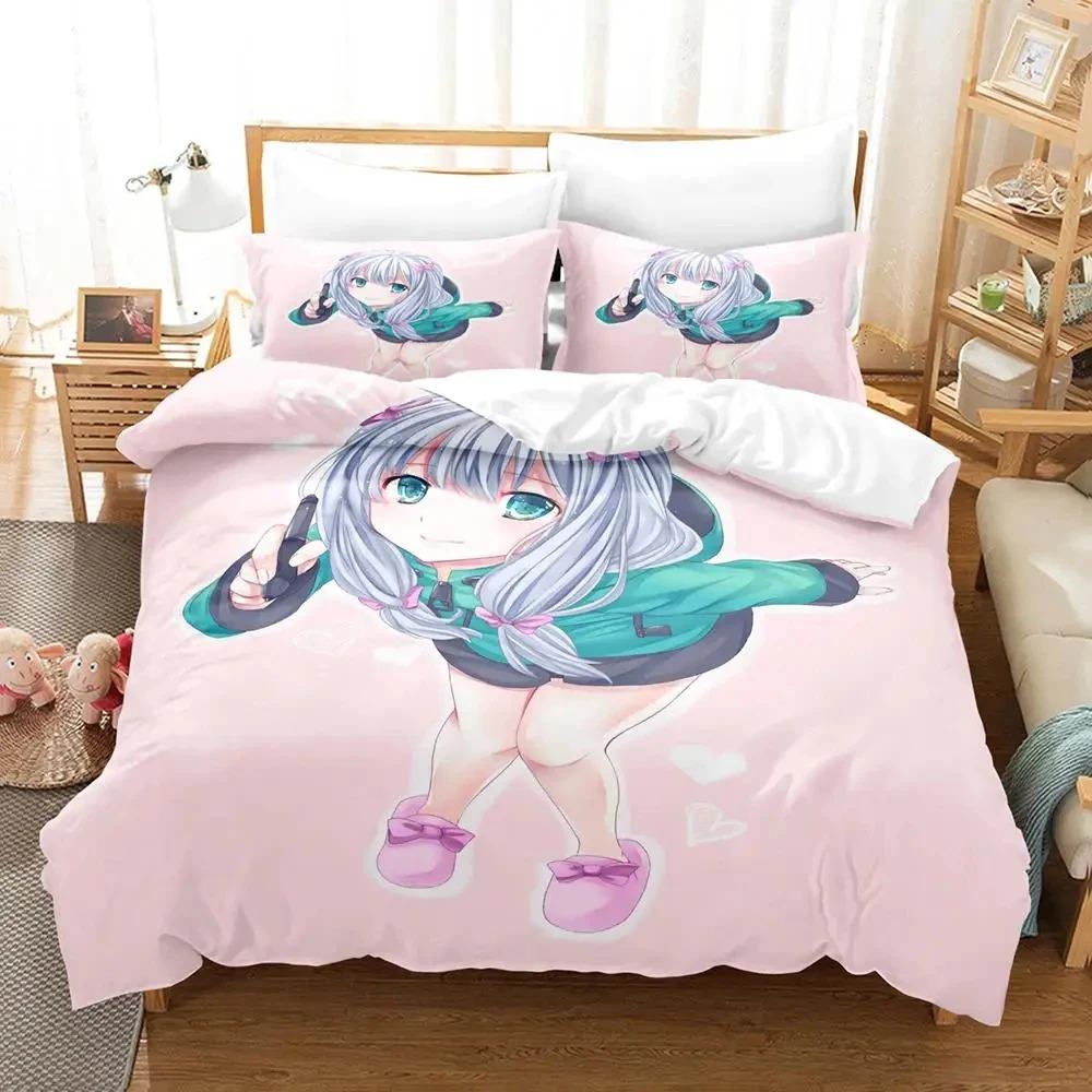 Anime Sagiri Izumi Eromanga Sensei Bedding Set Duvet Cover Bed Set Quilt Cover Pillowcase Comforter King Queen Size
