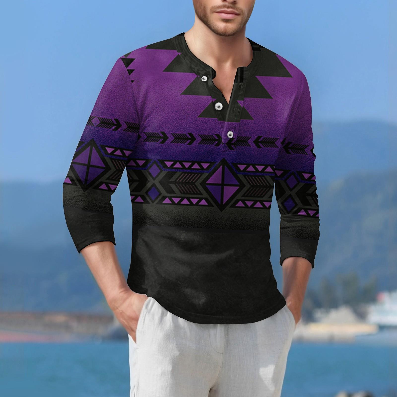 

Мужская футболка уличная повседневная мода с длинными рукавами L фиолетовый