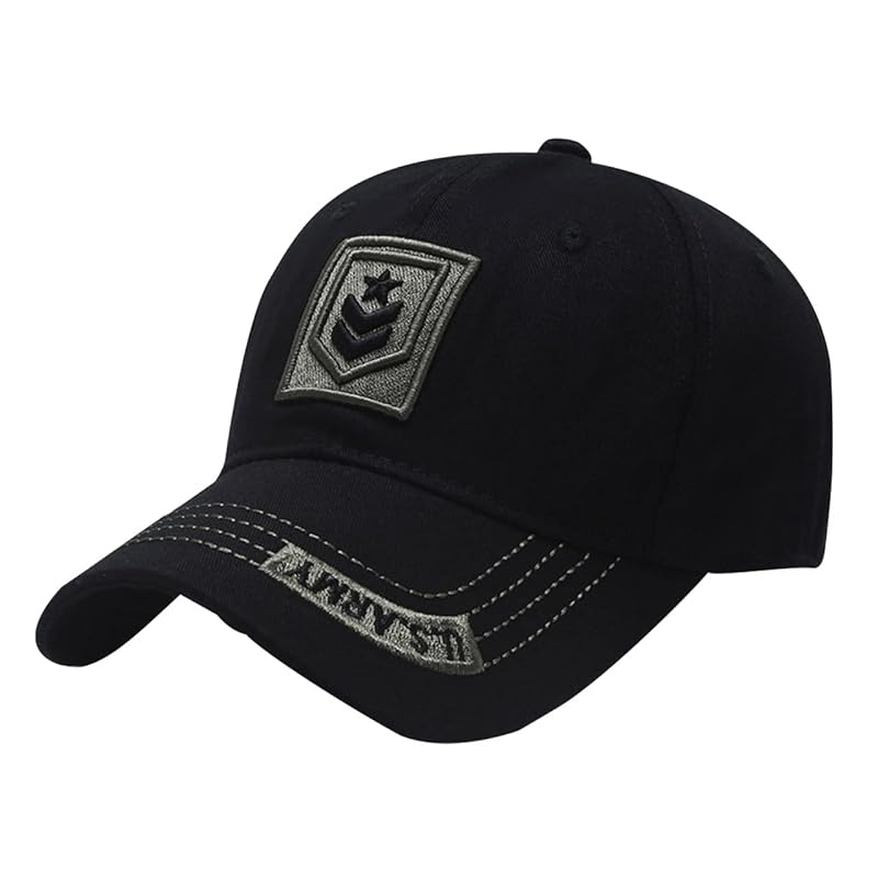 

[White Fang] hat English letters army logo cap camouflage sports men s ladies CA567 (black)
