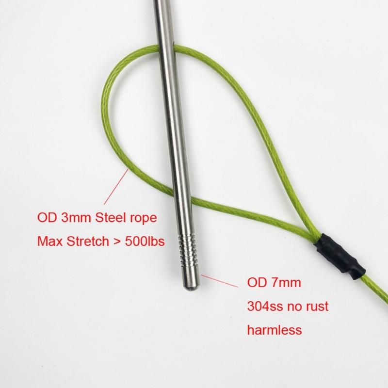 Stringer Fish Holder Kayak Fishing Big Game Fish Needle Hook for Diving Fish Stringer with Clip and Stainless Cable