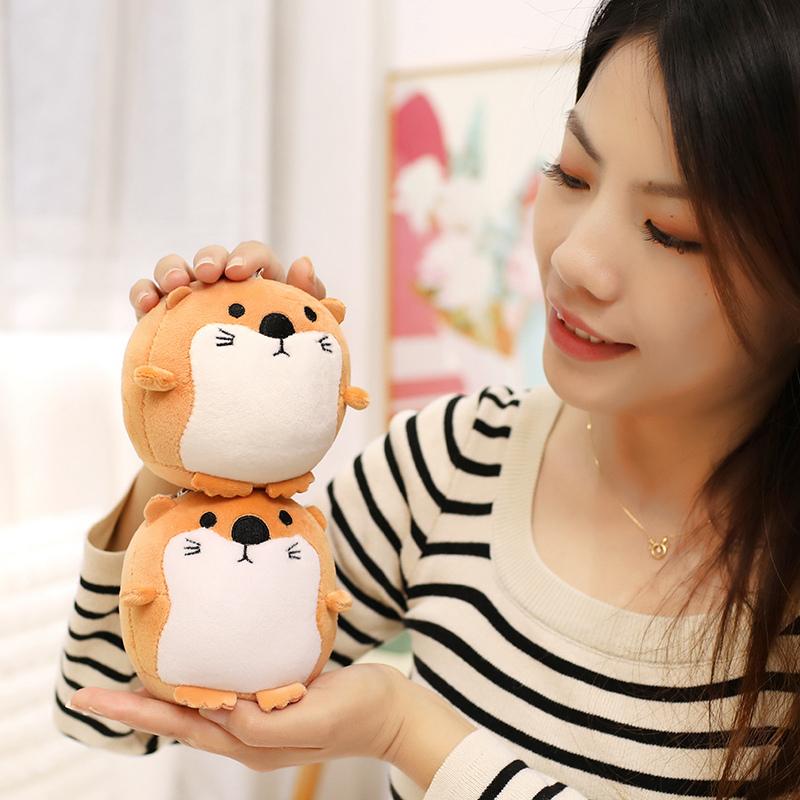 1pc 11cm New Lovely Simulation Otter Plush Pendant Toys Stuffed Wild Animal Key Ring Dolls Soft Bag Decor Gift for Kids
