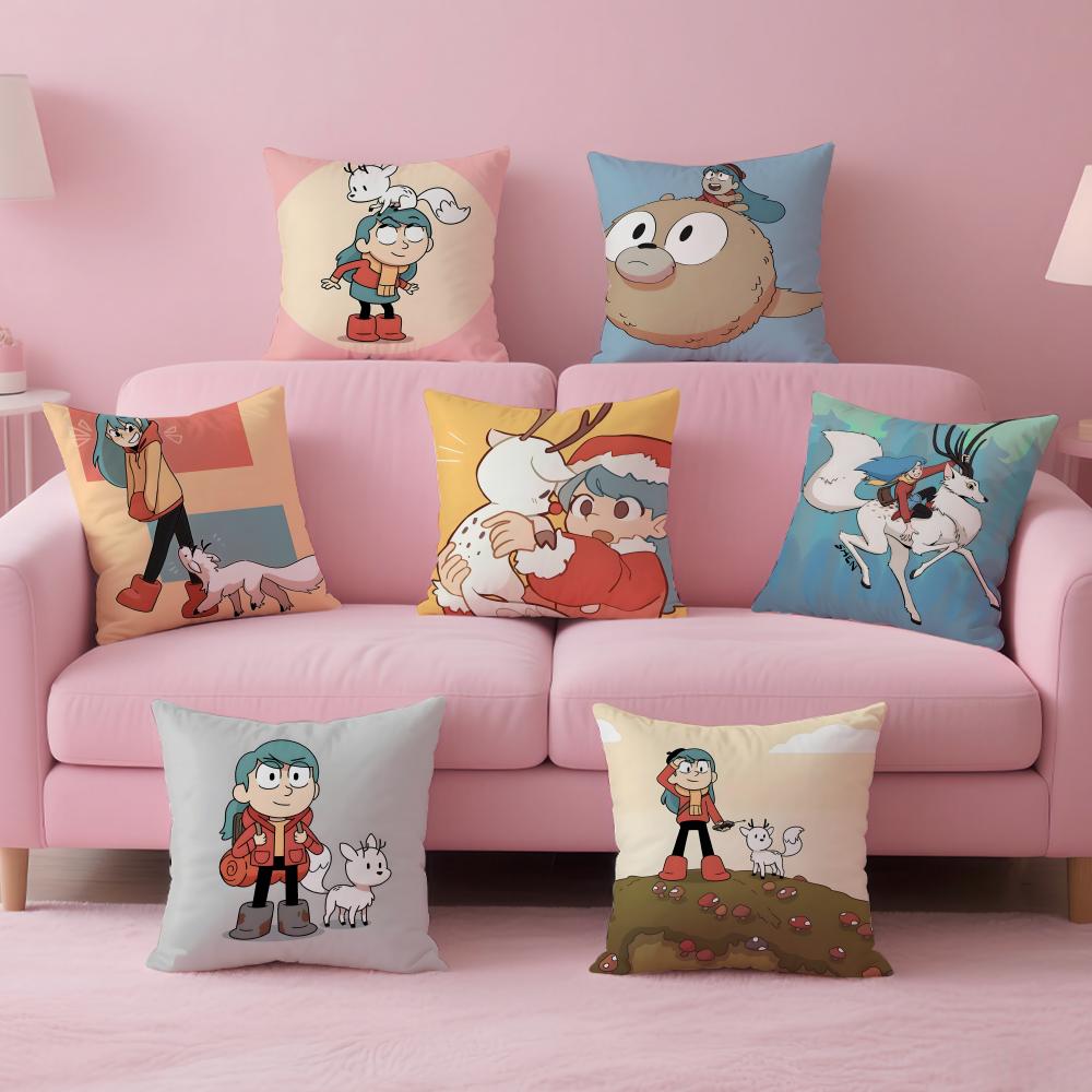 HHilda cartoon girl anime Cushion Cover Pillow Case Soft Friendly Fabric Concealed Zipper