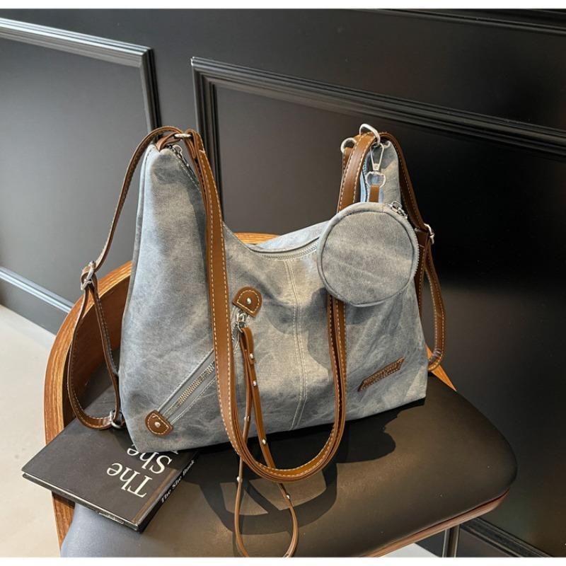 

Повседневный рюкзак большой вместимости новая весенне-летняя сумка через плечо популярная сумка-тоут для поездок на работу в стиле ретро джинсовый синий