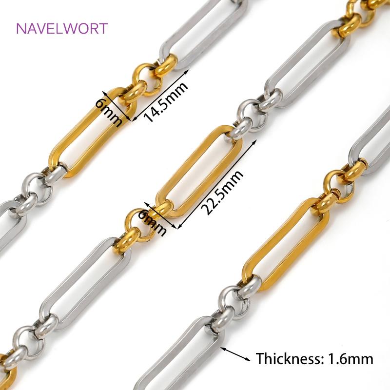 

0.5-1 Meter Gold Stainless Steel Large Heavy Oval Chain,Bulk Cable Chains For Jewellery,Handmade DIY Bracelet Necklace Materials 0.5 Meter