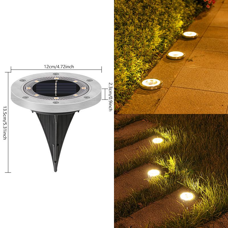 Stainless Steel Solar Ground Lights - Waterproof Outdoor Garden & Stair Decor Solar Buried Light