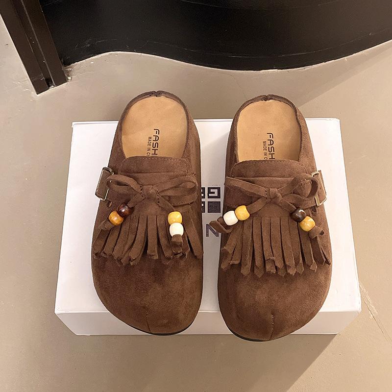 Yellow Platform Birkenstock Shoes Bag Head Half Slippers Women Wear One Pedal To Increase Height Summer and Autumn 2025 New Cool Slippers