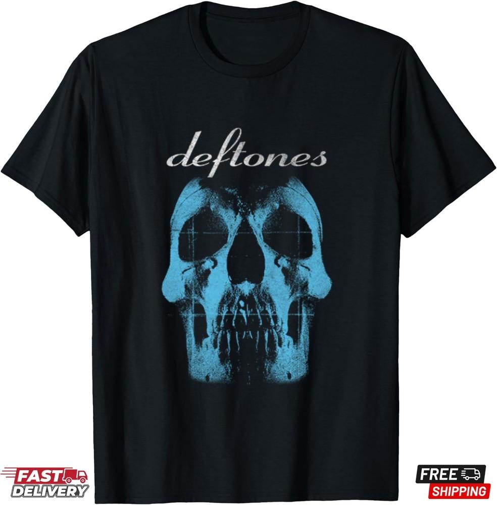 Deftones Band Blue Skull T-Shirt, Family Fan Metal Shirt, Gift for Fans Unisex T-Shirt S