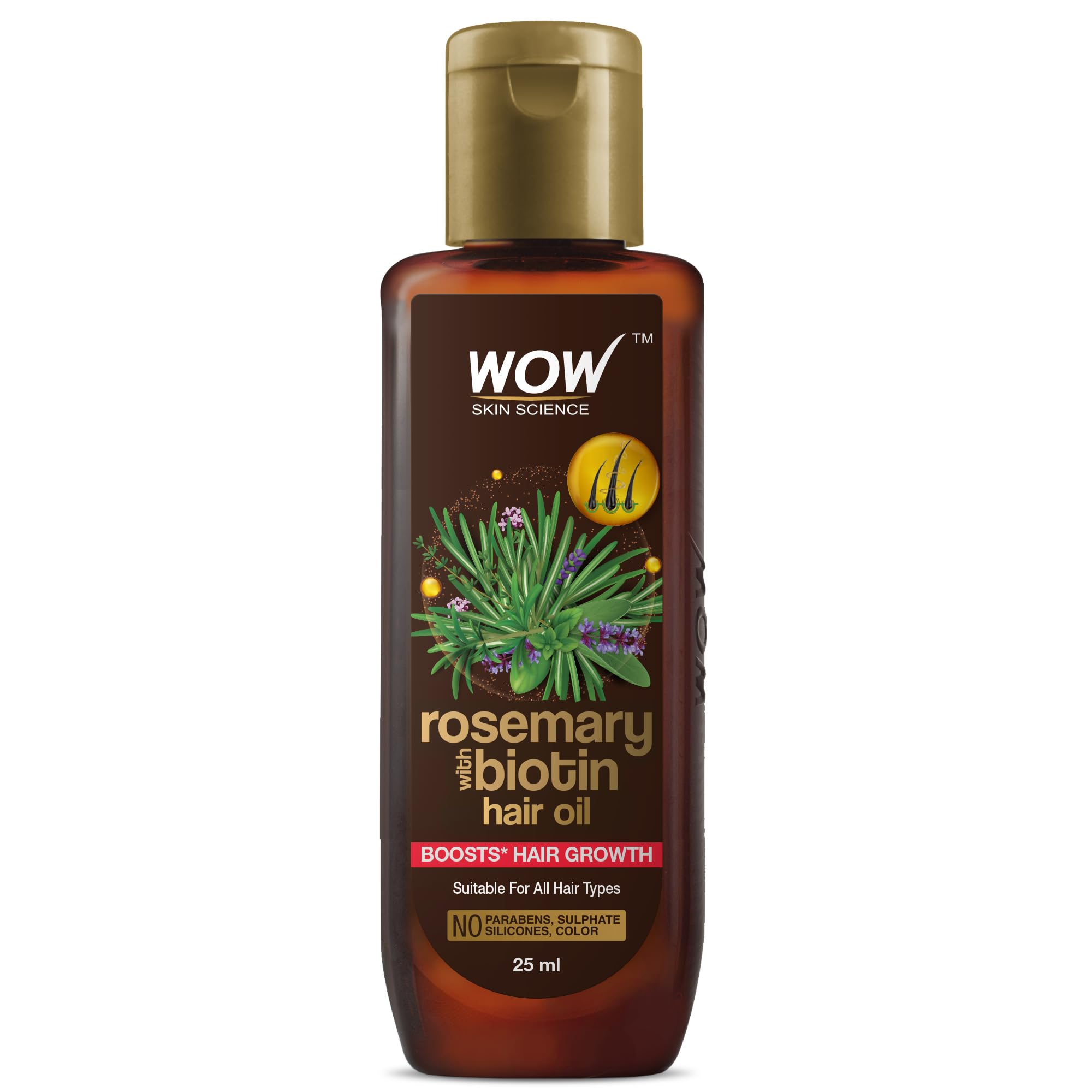 

WOW Skin Science Rosemary with Biotin Hair Growth Oil | Stimulates New Hair Growth | Controls Hair Fall & Reduces Hair Breakage | Gives Healthy Ha