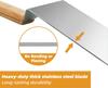 Stainless Steel Square Head Steak Cooking Spatula Wood Handle Pizza Shovel Pancake Beef Turner Scraper BBQ Utensils for Kitchen