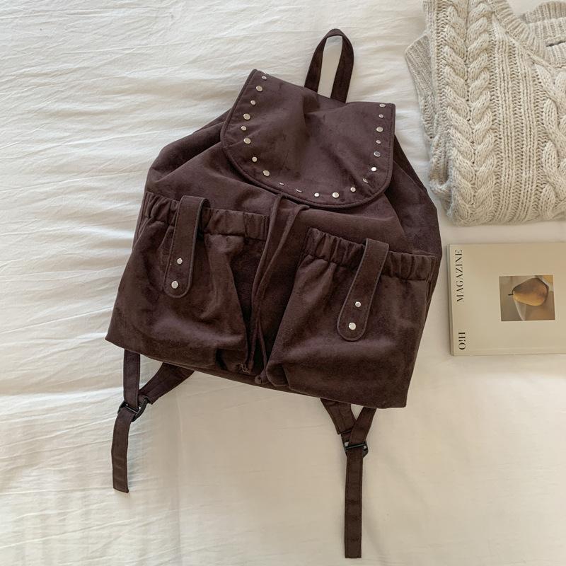 

Корейская версия рюкзака большой вместимости женский 2025 новая модная повседневная модная рюкзак с бахромой ретро дорожная школьная сумка