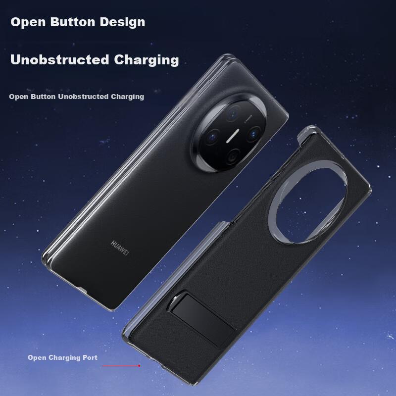 ESCASE Magnetic Axis Stand Case for Huawei MateX6 Foldable Screen Business Edition Ultra-Thin Drop-Proof Lens Protection Cover Black