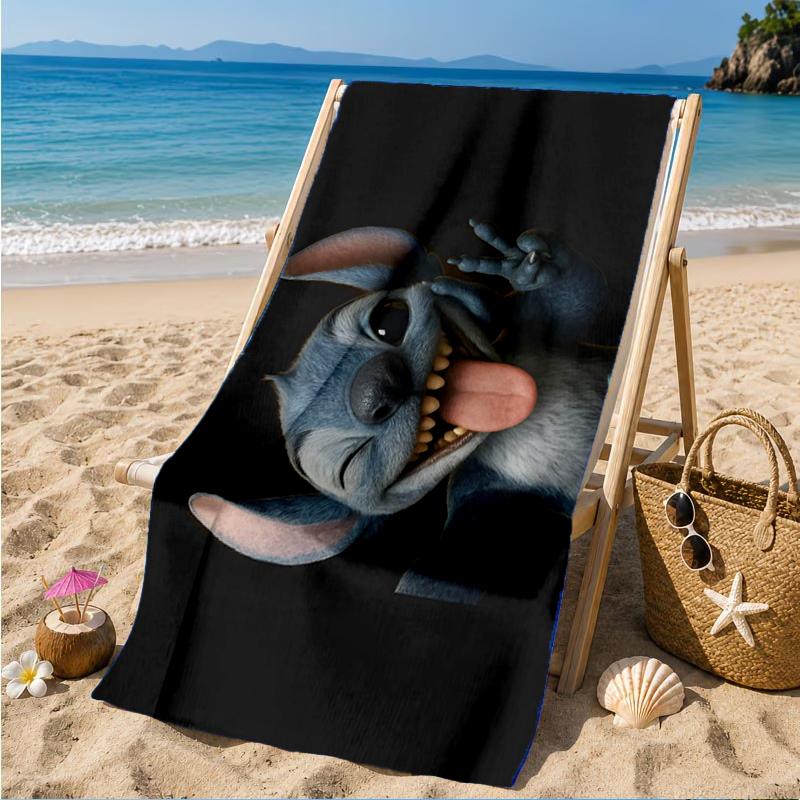Energetic Alien Character Beach Towel, Super Soft Microfiber, Perfect Gift for Her/Him, Birthday, for Pool, Beach, Travel, Decor Beach Party