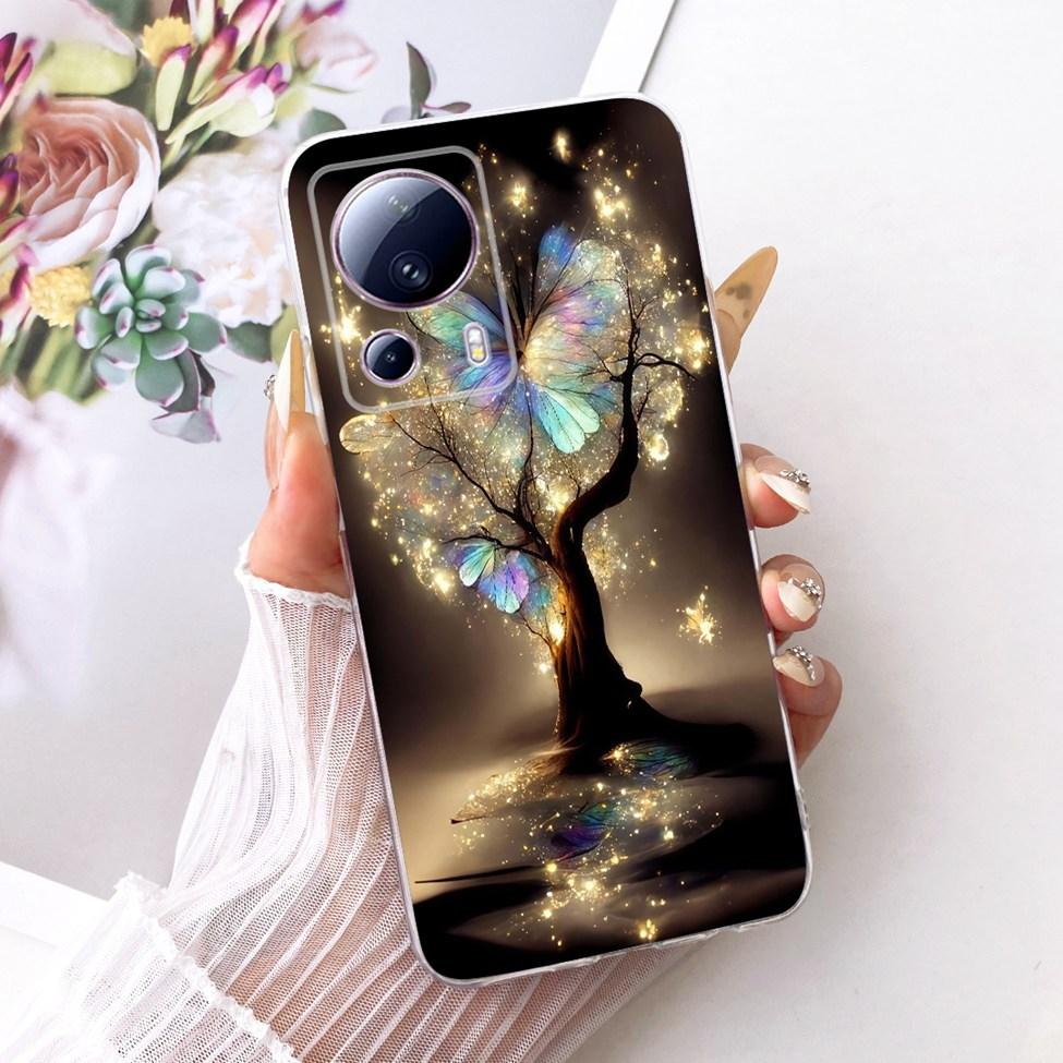 For Xiaomi Civi 2 Clear Case Aesthetic Luxury Cute Fashion Butterfly Funny Painted Funda For Xiaomi Civi2 Casing 2209129SC