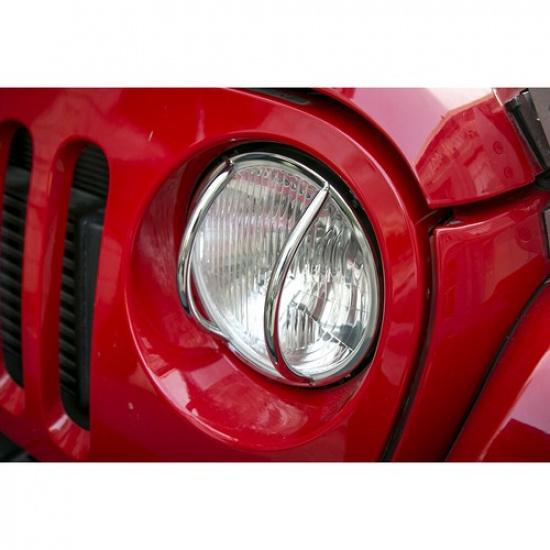 Steel Front Headlight Lamp Guard Protector Cover For Jeep Wrangler JL 2007-2017