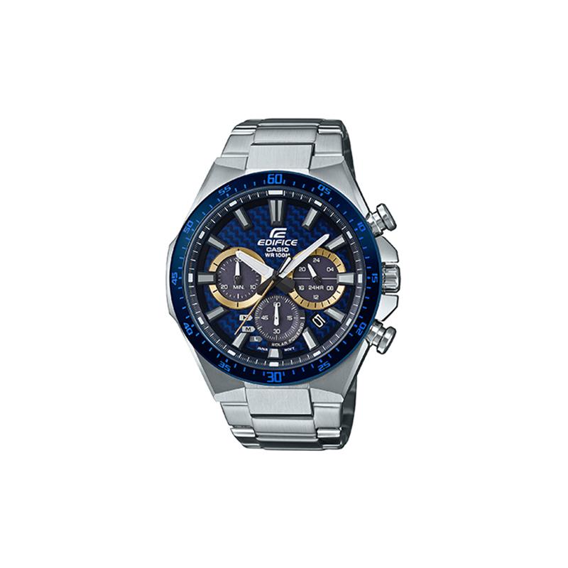 Casio EDIFICE series racing dashboard waterproof simple fashion casual solar quartz movement Japanese and Korean watch men s watch EQS-800BCD-2AVUPRD синий