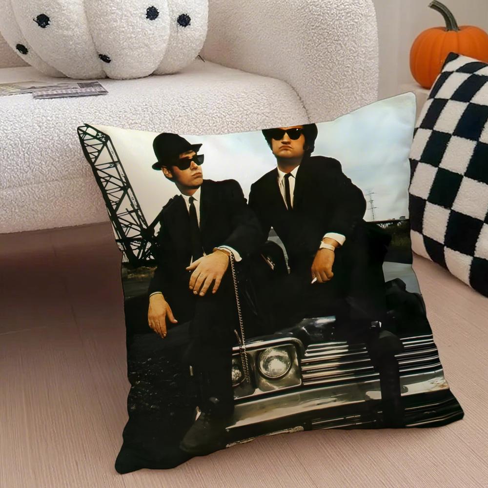 Movie Musical The BBlues BBrothers Cushion Cover Throw Pillow Cover Hidden Button Durable Polyester Chair Cushion