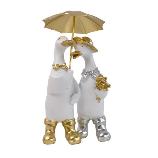 Statua di Anatra Carina, Ornamento di Anatra in Resina, Mini Figure di Anatra per Decorazione Interna Esterna Casa Ufficio