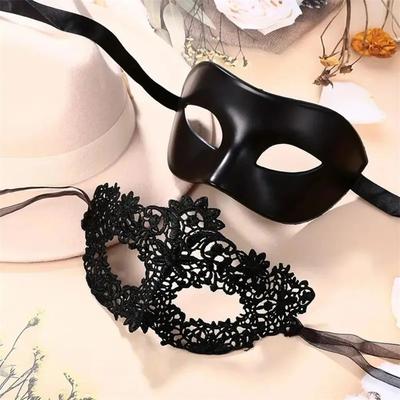 Couple Masquerade Masks Set Venetian Party Mask Metal Halloween Costume Mask Mardi Gras Party Ball Mask for Women and Men