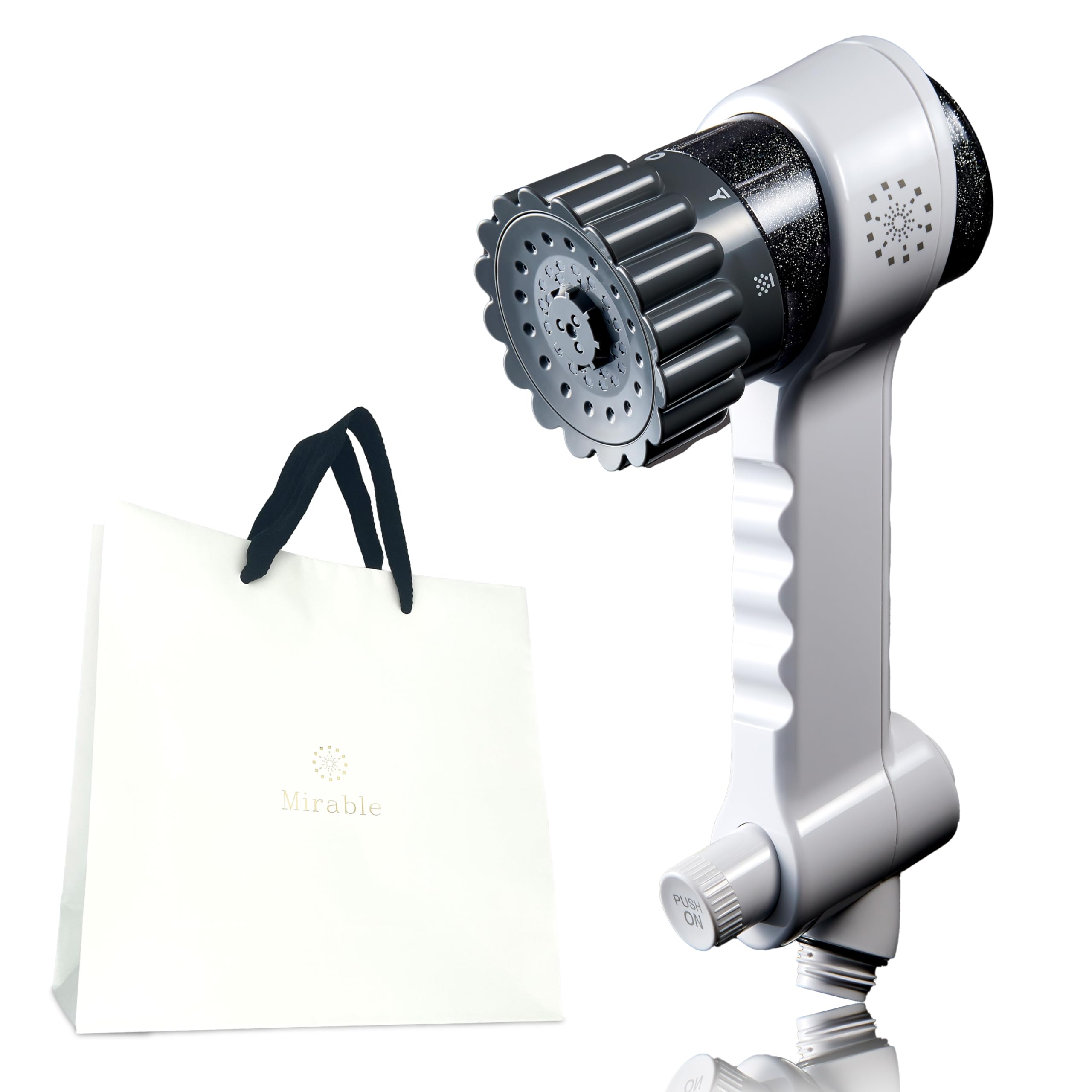 

Mirable Zero Shower Ultra Fine Mist Flow Shopper [Official Store] Head, Bubble, Water-Saving, Chlorine-Reducing, (Off-White, Included)