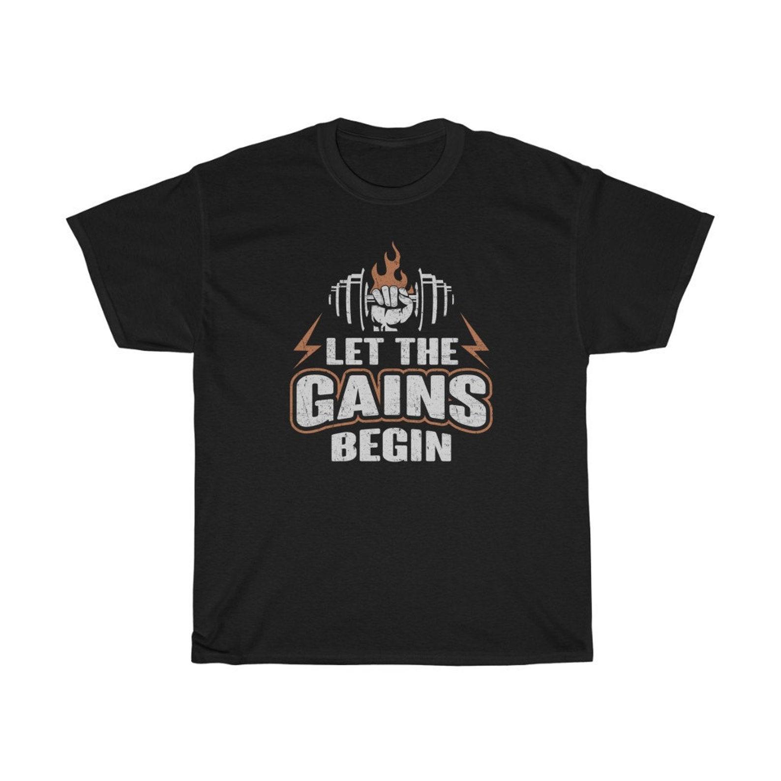 Let The Gains Begin Workout Gym T-Shirt 3XL
