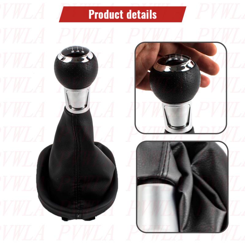 For VW Caddy Touran 2003 2004 2005 2006 2007 2008 2009 2010 2011 2012 2013 2014 2015 6 Speed Gear Shift Knob+PU Leather Boot