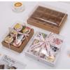 10 Sets of Kraft Paper Nine Grid Picnic Boxes 12 Grid Hotpot Takeaway Packag Box Afternoon Tea Pastry Baking Paper Cupcake Box Thickened No Pack Rope