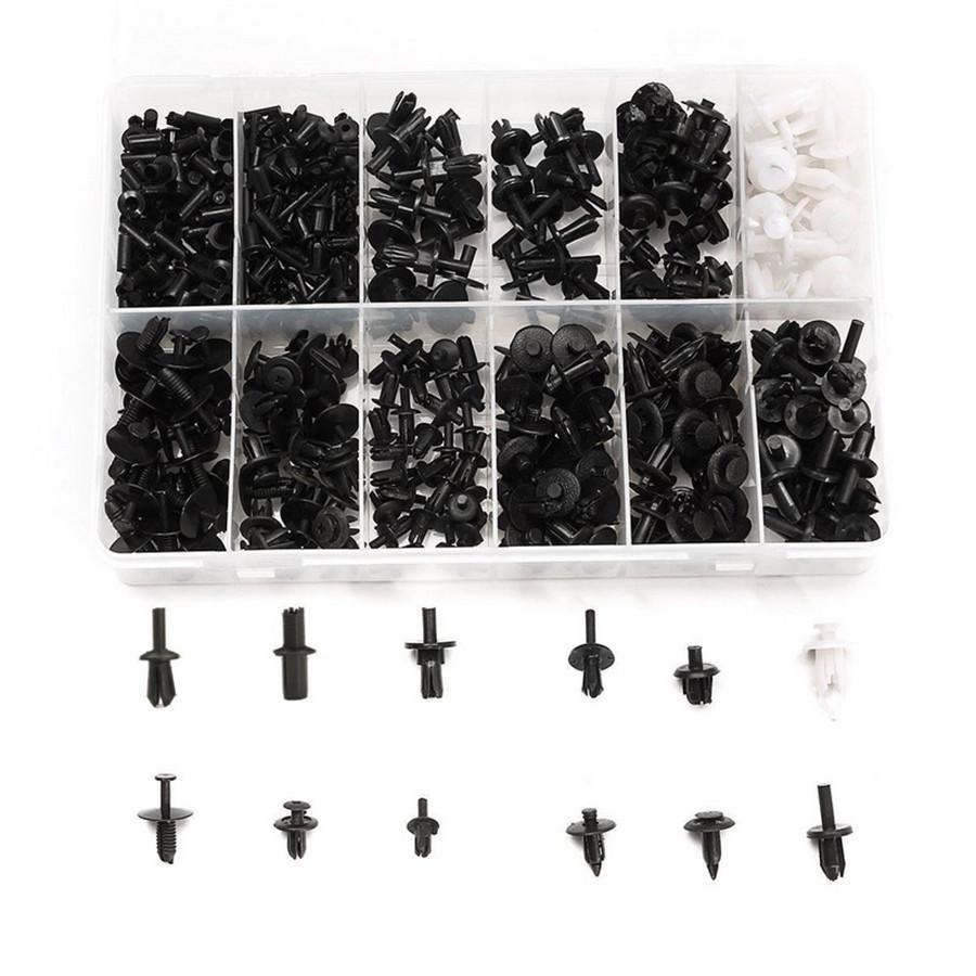 350 Pcs Universal Mixed Size Car Push Pin Rivet Fastener Moulding Clip + Pliers