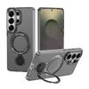 360° drehbarer magnetischer Ständer, halbtransparente, mattierte, stoßfeste Handyhülle für Samsung Galaxy S26 Ultra S25 S24 Plus