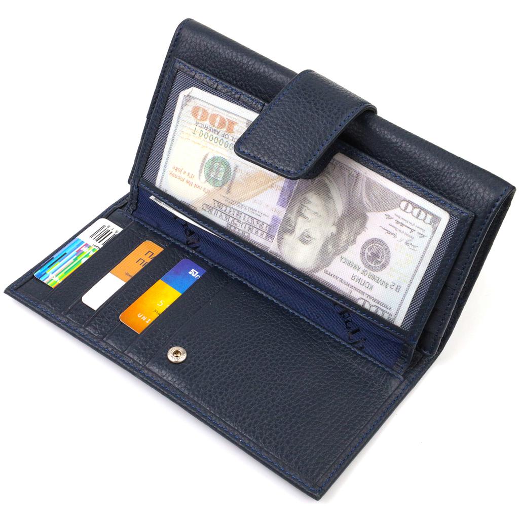 Vertical Fashionable Men's Wallet Made of Genuine Leather Flotar CANPELLINI 21841 Blue