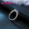 Anello Color Argento con Zirconi Viola per Ragazze alla Moda Decorazione Quotidiana Festa di Matrimonio Anelli da Dito da Donna