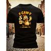 European Sizes Men's Humorous T-Shirt Funny Chicken Meme with F-CAW-F Slogan & Coffee Cup Rooster Design