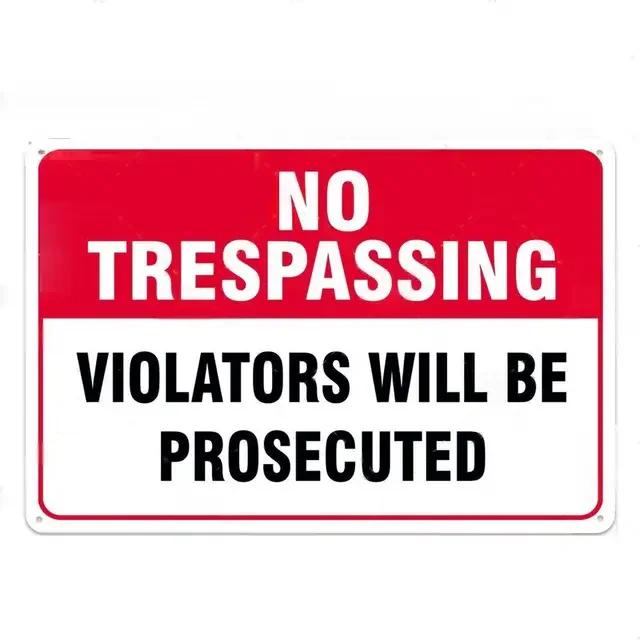 No Trespassing Tin Signs Video Surveillance Warning Plaque Metal Wall Art Poster Yard Iron Painting Stickers Home Decor