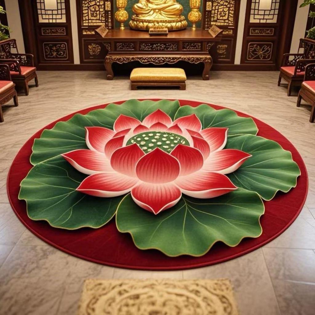 Lotus Leaf 5D Non-Slip, Wear-Resistant Floor Mat—Machine-Washable Living Room and Bedroom Home Rug