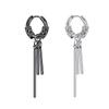 Stainless Steel Huggie Hoop Dangle Earrings Punk Hip Hop Vintage Feather Cross Spike Sword Triangle Drop Earrings for Men Wome