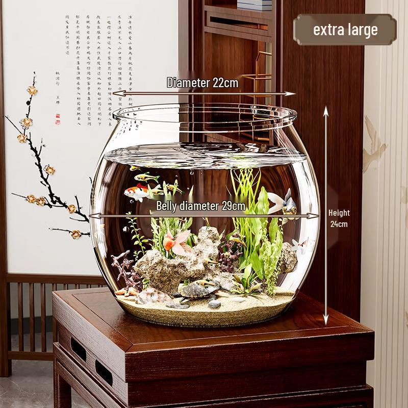 Unbreakable Round Fish Tank: High-Transparency, Impact-Resistant Plastic Desktop Eco-Tank
