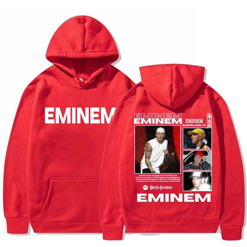 Rapper Eminem Marshall Bruce Mathers Tour Hoodies Herren Damen Freizeit Fleece Bodywarmer Sweatshirt Mode Hip Hop Retro Kapuzenpullover
