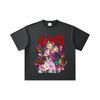 260 GSM Double Yarn 32 Count 100% Cotton Demon Slayer V72 Nezuko Print Unisex Heavy Cotton T Shirt