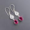 Pink Tourmaline Gemstone 925 Sterling Silver Jewelry Handcrafted Earrings 1.70" EE-8-18