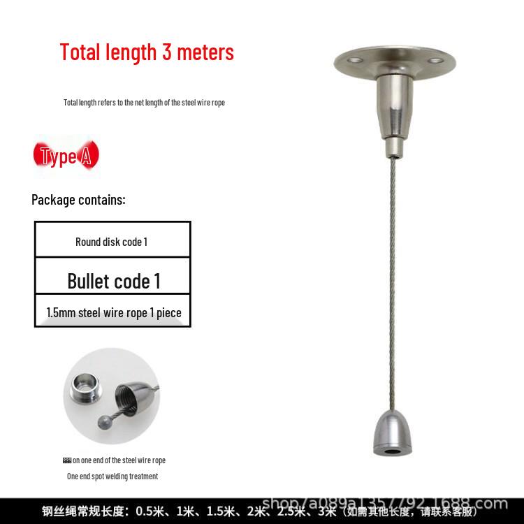 Acrylic Board and Picture Hanging Steel Wire Rope with Tag Fastening