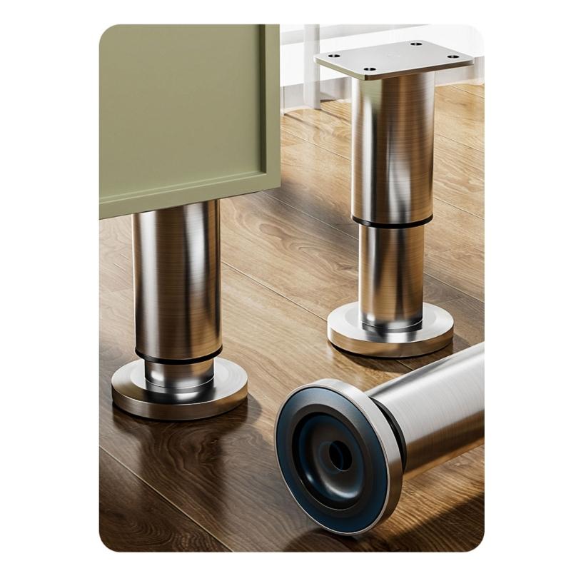  Round Adjustable Furniture Legs 15cm  Steel 250kg Load Capacity Not  Slip Base for Bed Sofa Table