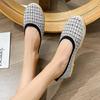 Autumn New Large-size Fly-woven One-pedal Round-head Single Shoes Breathable Women's Casual Knitted Shoes