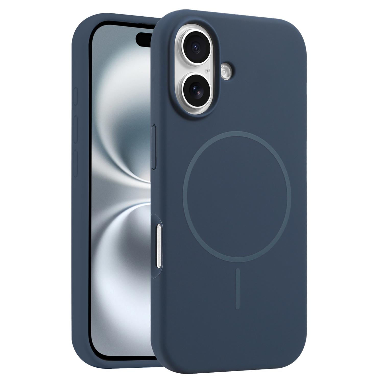 

For iPhone 16 Case Compatible with MagSafe Liquid Silicone Anti-Drop Phone Cover - Sapphire