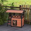 Cat House Outdoor W/ Balcony Stairs Roof, 77 X 50 X 73 Cm, Brown