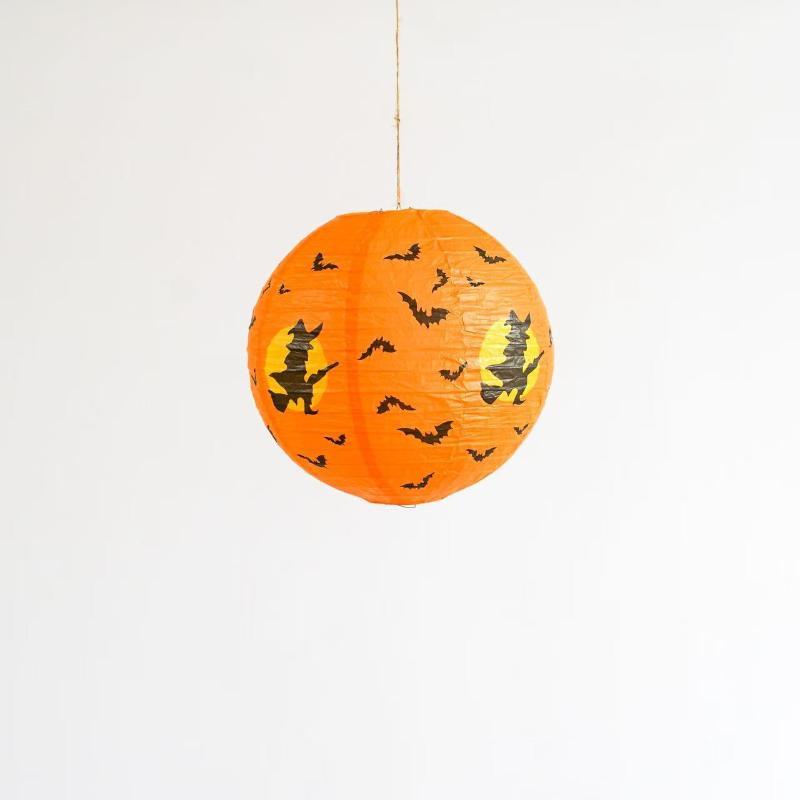 Halloween Pumpkin Paper Lantern Bat Spider Skull Hanging Lamp For Bar Mall Window Home Party Atmosphere Decor Ornament