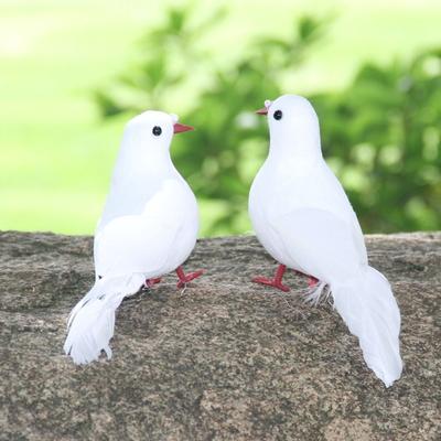 Oiseaux aux Ailes Déployées Colombe de la Paix Décoration d'Oiseaux Simulation Colombe Artisanat Pigeonne Blanche Jardin