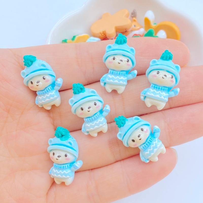 20 Stück Niedlicher Weihnachts-Schneemann, Weihnachtsmann, Lebkuchenmann, Weihnachtsbaum, Flache Rückseite, Harz, Scrapbooking, DIY, Schmuck, Dekoration, Zubehör
